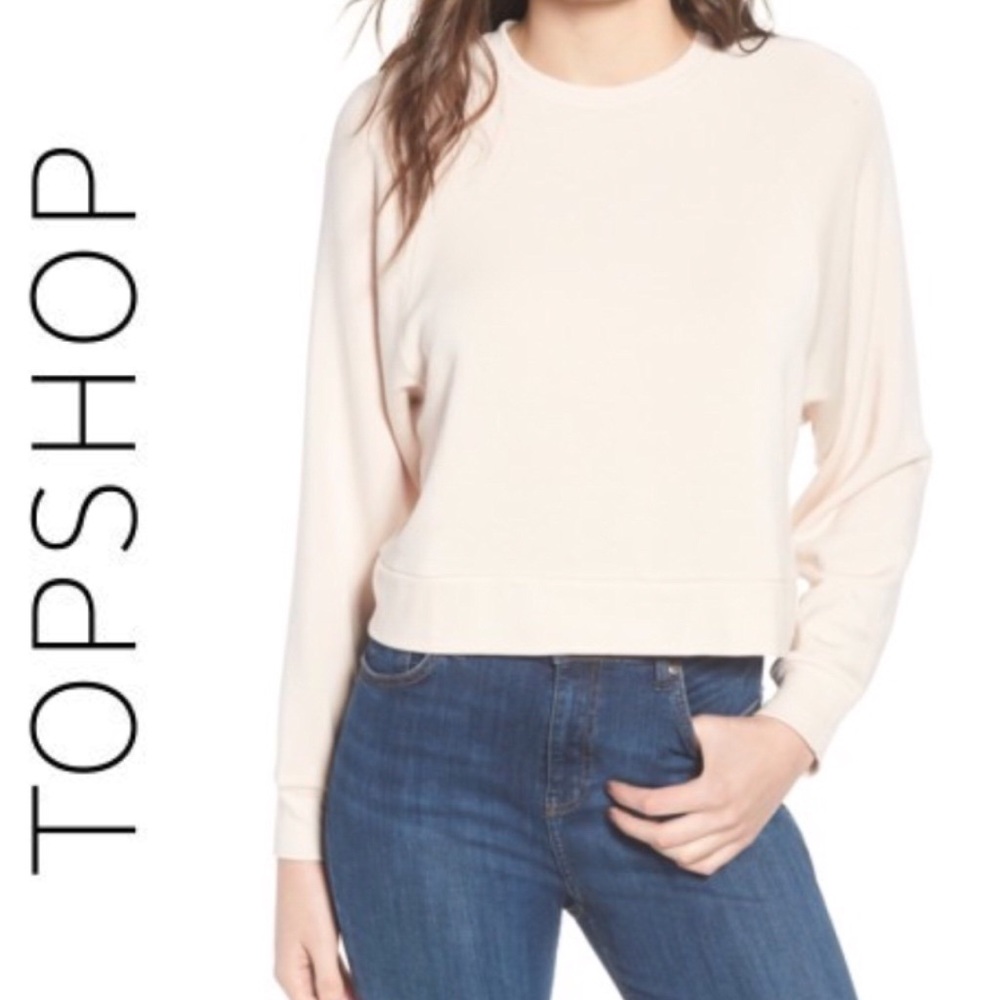 NWT Topshop raglan sweatshirt in stone